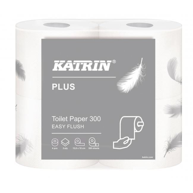 Katrin Toaletný papier 2-vrstvový Toilet 300 rýchlorozpustný, návin 37,5 m (4 ks)